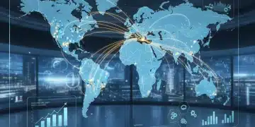 World map showing global migration patterns and shifts towards North America and Europe.
