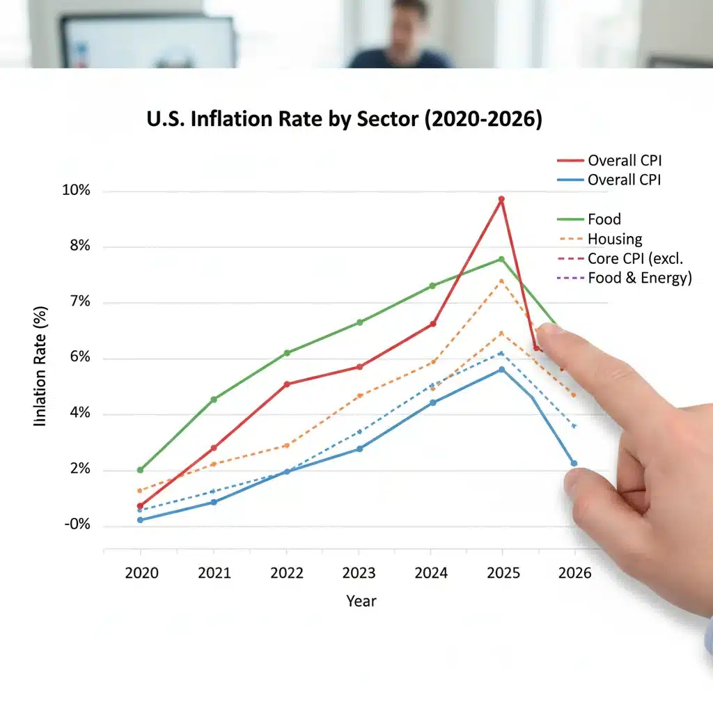 Chart illustrating projected US inflation rates 2020-2026