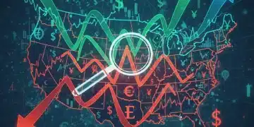 Illustration of US economic forecast 2026 with inflation and investment symbols